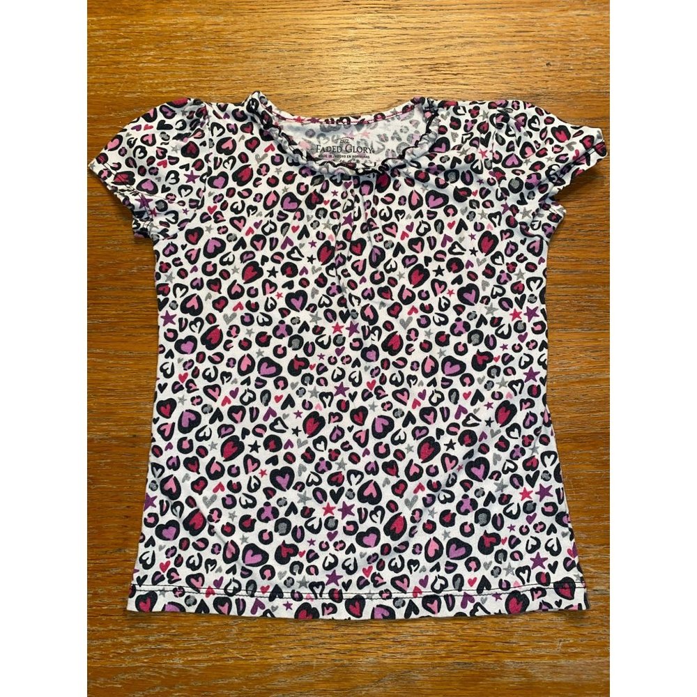 Faded Glory Heart Print Shirt-6